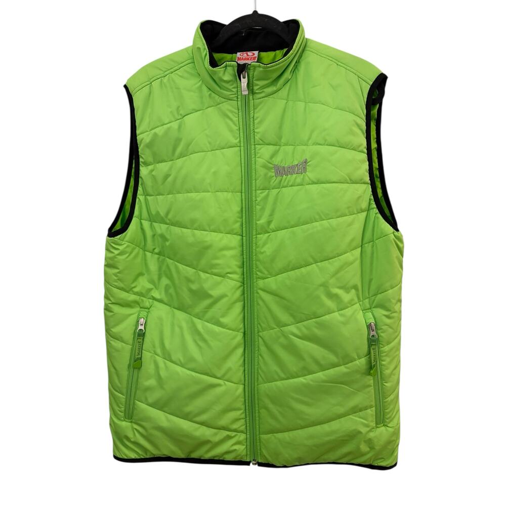 Marker Green Vest Skiing Layering Piece Size L Front Pockets Outdoorsy Gorpcore